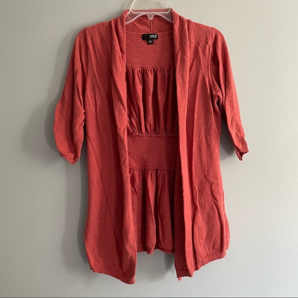 Terracotta Cropped-Sleeve Cardigan M - Picture 4 of 4